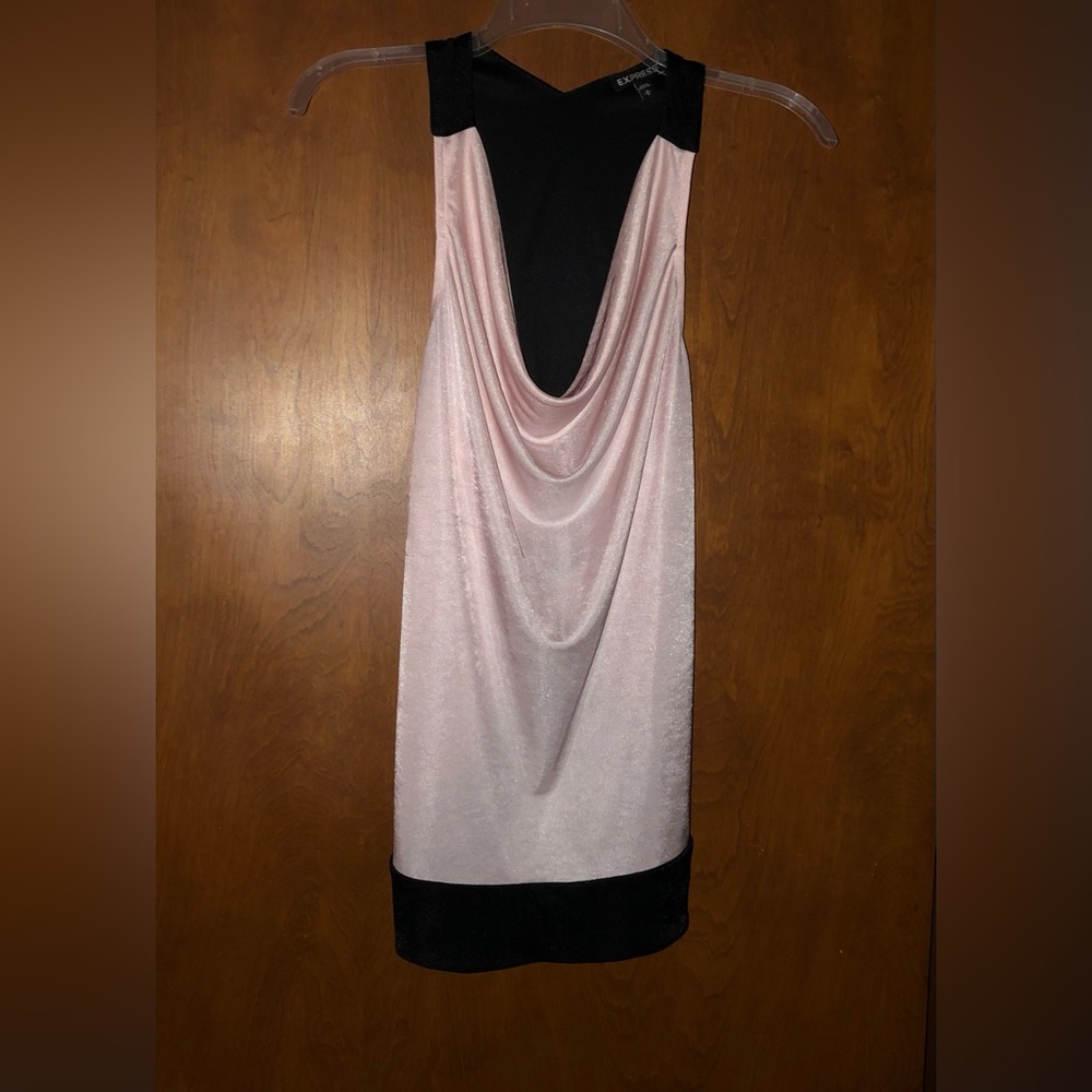 Express drape neck racer back shimmer tank size M NWOT
